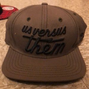 Us versus them snapback (olive green)